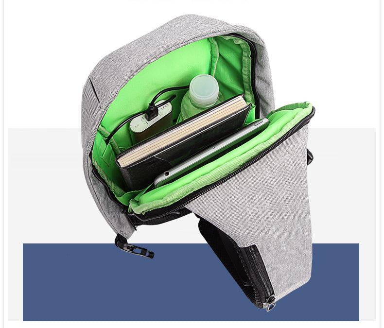 Waterproof Crossbody Bag with USB- Black - Obeezi.com