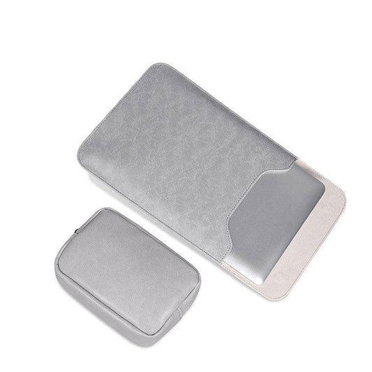 Waterproof Custom PU Leather Slim laptop Bag Sleeve-Khaki - Obeezi.com