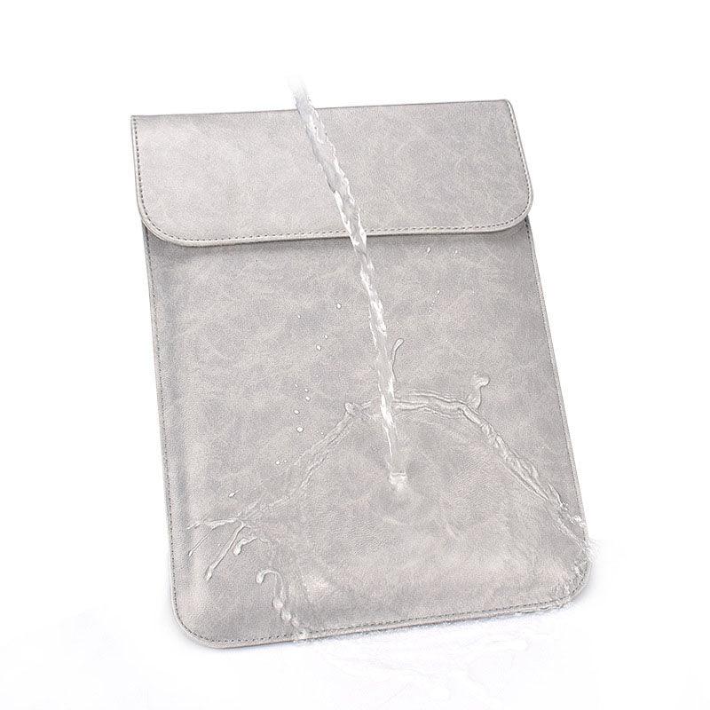 Waterproof Custom PU Leather Slim laptop Bag Sleeve-Khaki - Obeezi.com