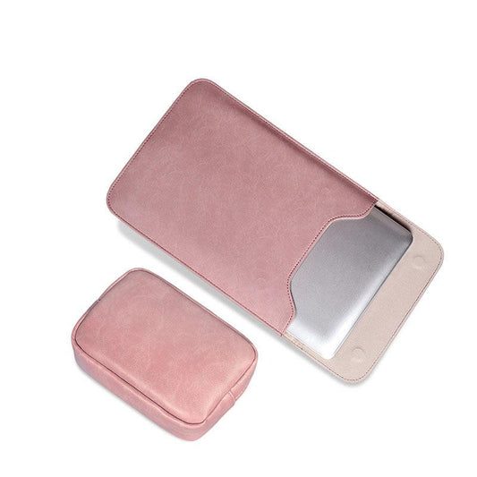 Waterproof Custom PU Leather Slim laptop Bag Sleeve-Pink - Obeezi.com