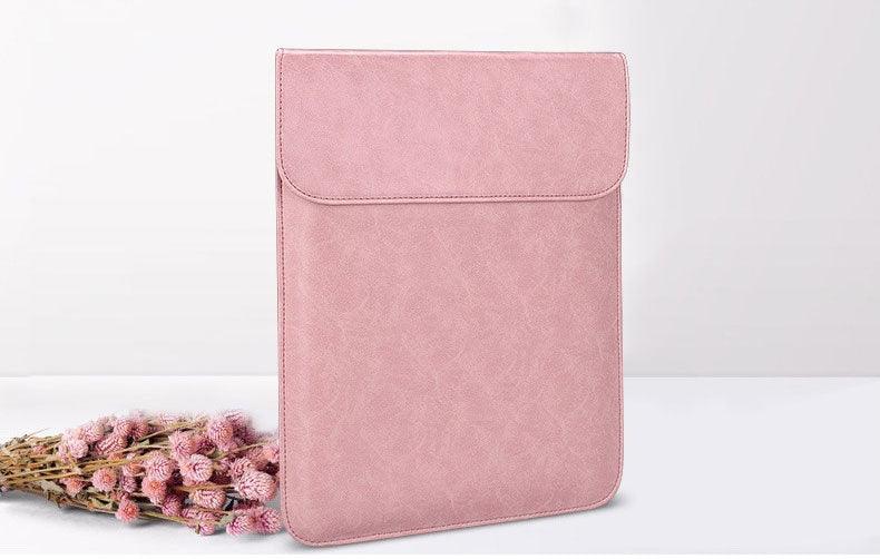 Waterproof Custom PU Leather Slim laptop Bag Sleeve-Pink - Obeezi.com
