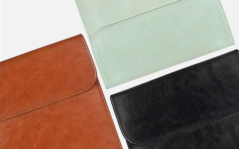 Waterproof Custom PU Leather Slim laptop Bag Sleeve-Pink - Obeezi.com