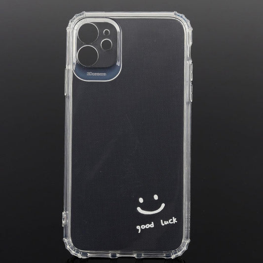 White Cute Cartoon Smile 0.2 Transparent iPhone Case - Obeezi.com