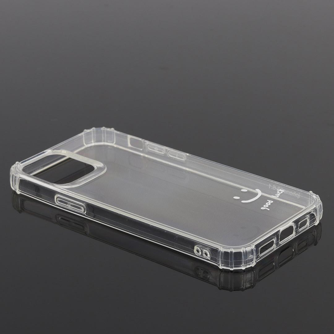 White Cute Cartoon Smile Transparent iPhone Case - Obeezi.com