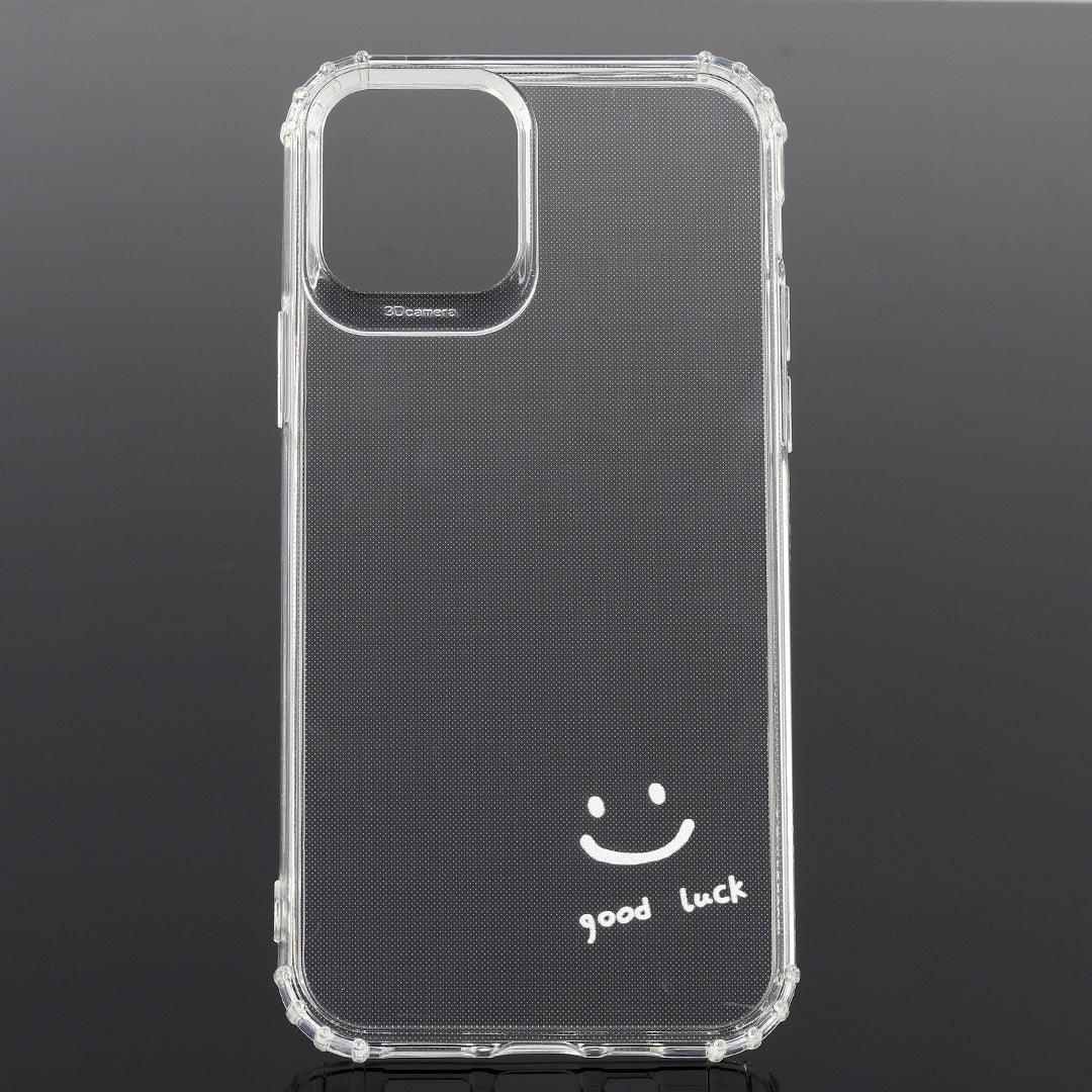 White Cute Cartoon Smile Transparent iPhone Case - Obeezi.com