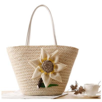 Women's Fashionable Woven Styled Exotic Biege HandBag - Obeezi.com