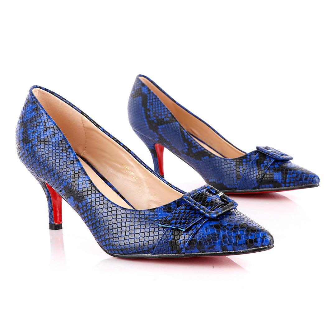 Zara Classic Blue Animal Skin Women's High Heel Shoe - Obeezi