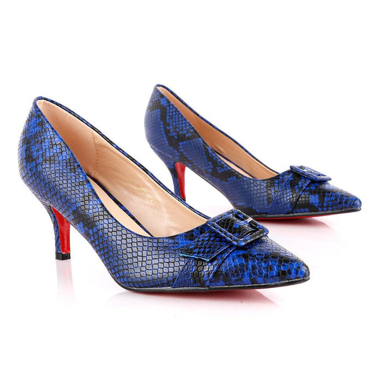 Zara Classic Blue Animal Skin Women's High Heel Shoe - Obeezi
