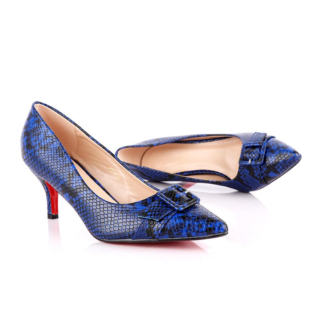 Zara Classic Blue Animal Skin Women's High Heel Shoe - Obeezi