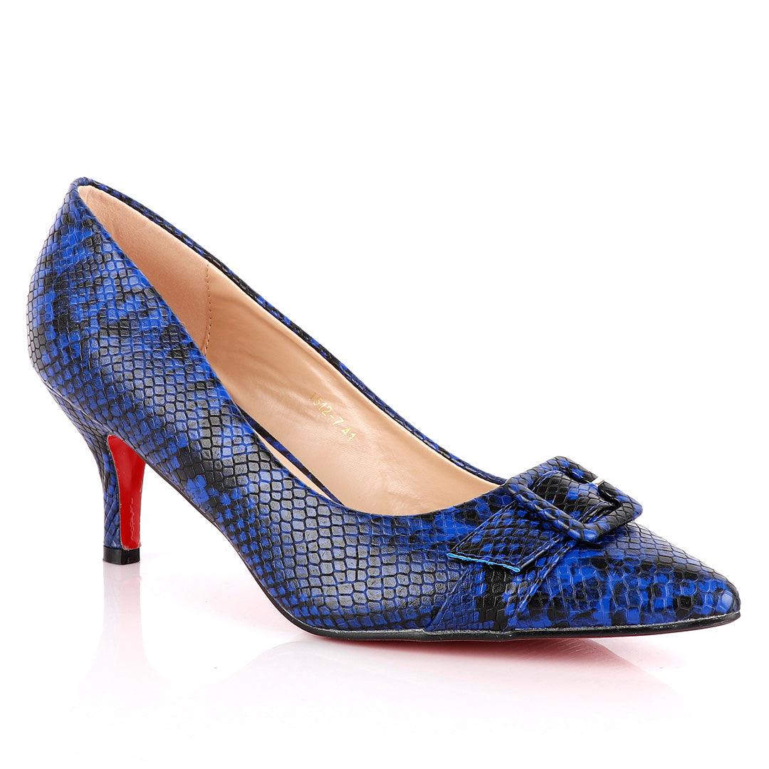 Zara Classic Blue Animal Skin Women's High Heel Shoe - Obeezi
